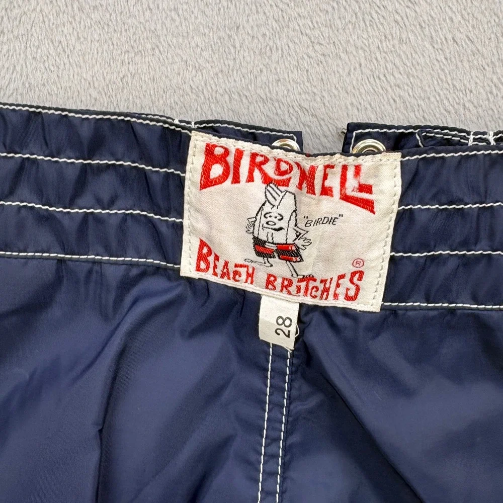 Birdwell Beach Britches Board Shorts Mens 28 Navy Blue Lace Up Front Vintage 70s